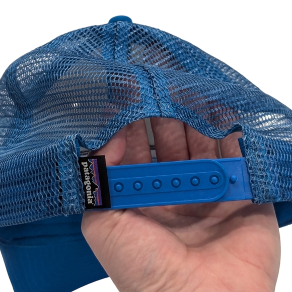 Patagonia P-6 Logo Blue Trucker Hat Cap mesh Back - Picture 5 of 5